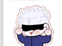 고죠유지 띠부 씰 스티커 도안