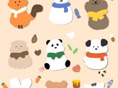 [이플 스티커 - 몽실몽실 오뚜기 동물 친구들 굿노트 스티커](무료&유료)