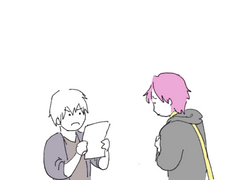 하트스틸 AU - 힙망생 케인이 쓴 가사를 제드가 봐주는 만화