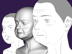 30개의 파츠를 움직이는 3D헤드_type [G]_plump old man