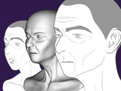 30개의 파츠를 움직이는 3D헤드_type [F]_thin old man