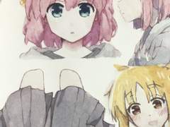 봇치더락 수채화 낙서