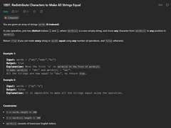 [2023.12.30] 1897. Redistribute Characters to Make All Strings Equal