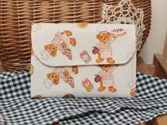 핸드메이드 곰무늬 통장카드지갑