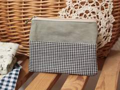 핸드메이드 체크포켓 파우치