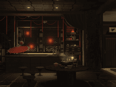 새벽녘 微雨와 함께 객잔의 불이 켜진다.