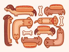 [굿노트] 핫 독스훈트 굿노트 스티커