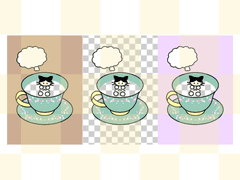 [무료배포] 울퉁불퉁 고양이 먹방포카 와앙포카