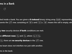 [2024.01.03] 2125. Number of Laser Beams in a Bank