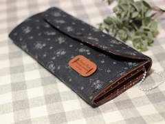핸드메이드 네이비 장지갑