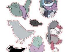 까마귀스티커(칼선) 도안