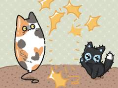 까만 고양이 멍무리 일러스트 1