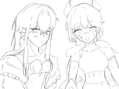 ㄹㅇㅊㅋ 핖날조 이어그린거들 (마왕군 니고/네네,에무)