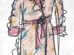 연분홍색 샤워 가운