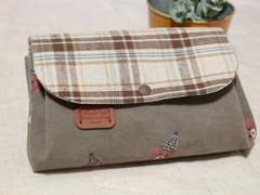 핸드메이드 곰무늬 빅 파우치