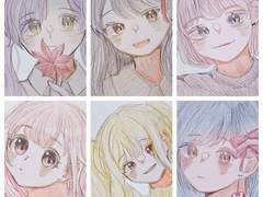 미터의 여캐 두상 손그림 커미션!!!!!!