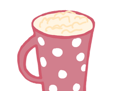 [굿노트 다꾸 스티커][핑크 머그잔]