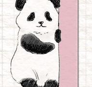 하얀라쿤로우 뒹굴뒹굴 판다스티커