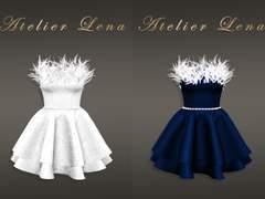 [Atelier Lena] Feather Mini Dress Set