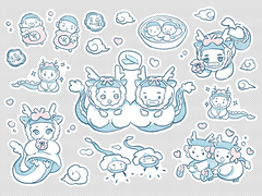 우성명헌 설날 청룡 스티커 - 굿노트 도안, 인쇄용 링크(실물사진추가)