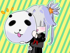 킹판다를 쿠션에 그려보았다..