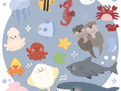 보글보글 애니멀 🐟 굿노트 스티커