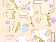 [굿노트 스티커] 사각사각 공부시간