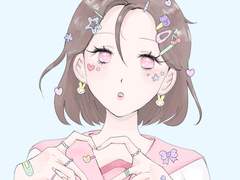 미소녀 only 손하트 데코라 고정틀 커미션