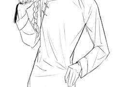 난하 커미션 - 머리 묶어드려요 러프타입