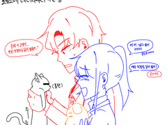 바다조와 고양이와 강아지