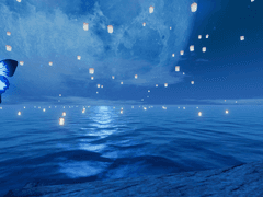 그늘진 벛꽃아래에 꽃 한송이