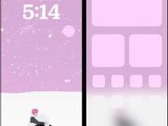 눈 공을 소중히 안고 있는 밤비 - 아이폰 배경화면