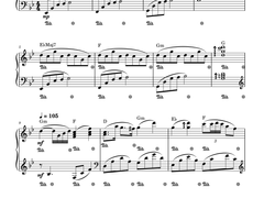 [사호 평온자의 전자 악보][2단 사보곡]Flower Dance(G minor)