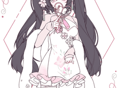 단색 반신 커미션