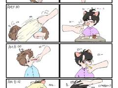 웰시큥 & 깜냥됴 아침루틴 ~~