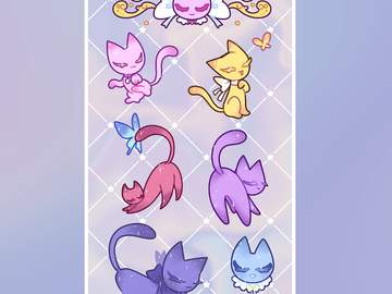 🎀반짝이 고양이 굿노트 스티커🎀