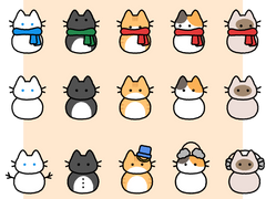 [굿노트 스티커]조랭이떡 고양이-쭈글선-