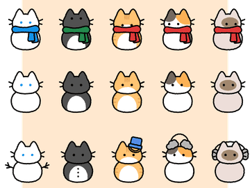 [굿노트 스티커]조랭이떡 고양이-쭈글선-