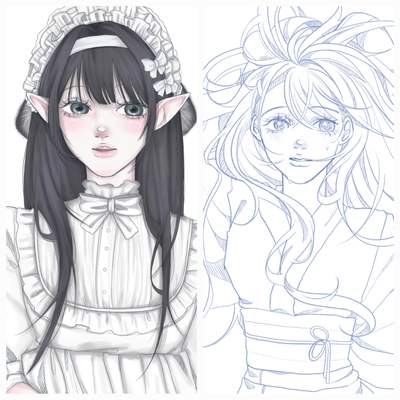 리퀘스트-여캐 상반신 커미션((7월 신청 받습니다))