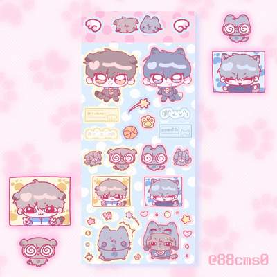 리퀘스트-🎀2인 페어 스티커 도안🎀