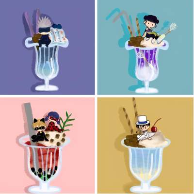 리퀘스트-(3000원) SD | 최애/최애컾으로 아이스크림 파르페 주문하기 (주문 컨셉)