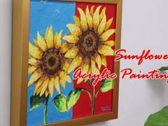 해바라기 그림 인테리어 액자 만들기 2