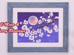 보름달 아래 활짝핀 벚꽃 - 초등학생도 따라 할 수 있는 아크릴페인팅 꿀팁