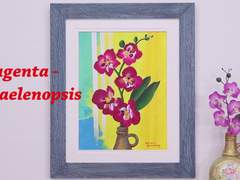 자홍색 호접란 꽃 그리기 - 초등학생도 따라 할 수 있는 아크릴페인팅 꿀팁